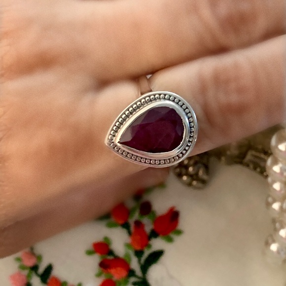 JTV Jewelry - 💕REDUCED💕S. Silver  Ruby Ring. “Ruby represent Nobility, Purity and Love.”